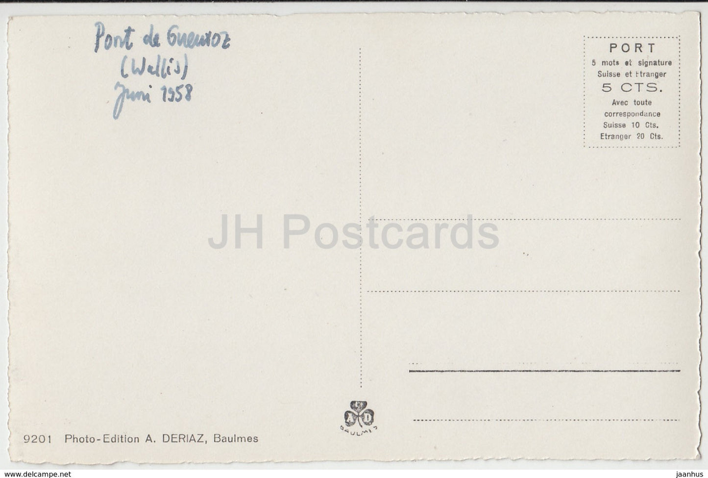 Salvan - Pont de Gueuroz 190 m - 9201 - Suisse - 1958 - occasion