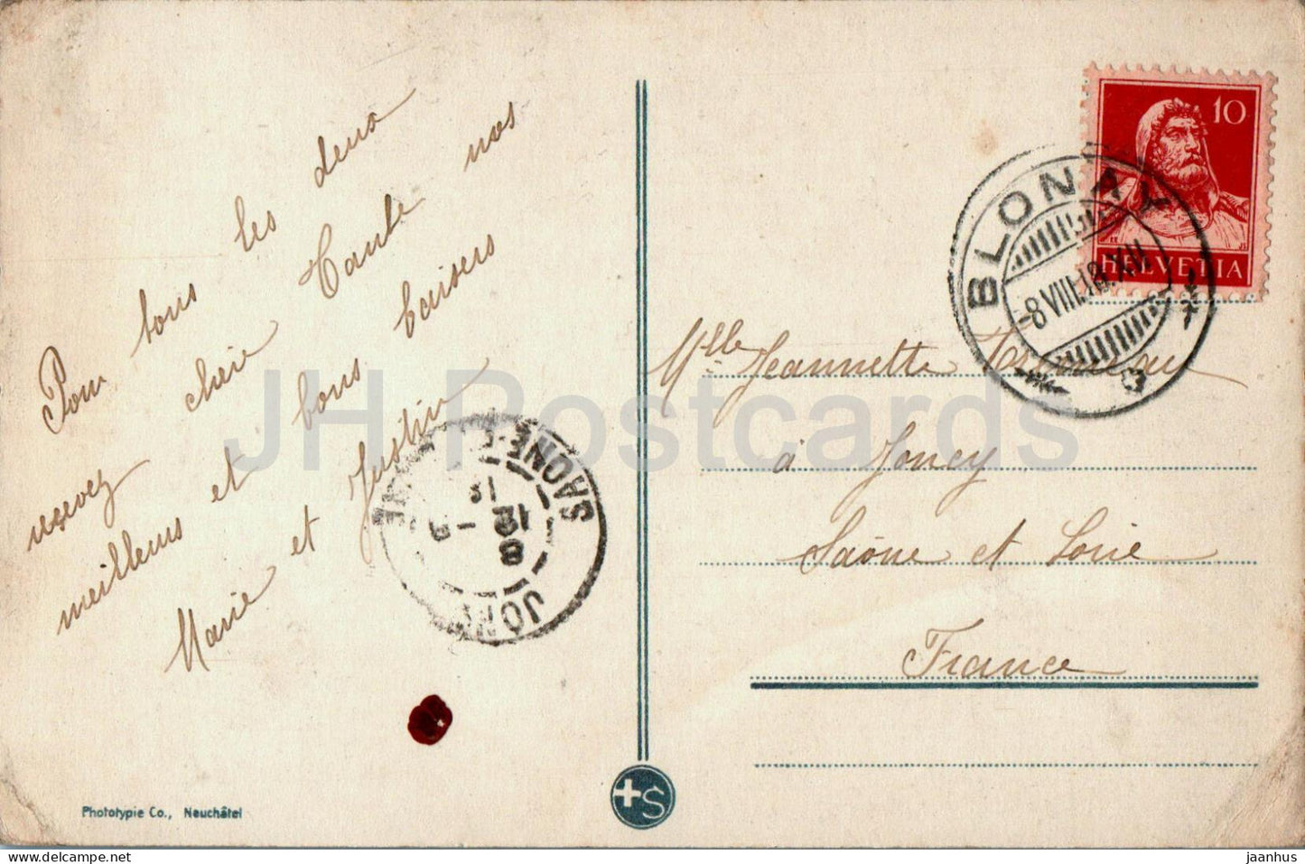 Lac Leman - Chateau de Chillon - 179 - castle - old postcard - 1918 - Switzerland - used