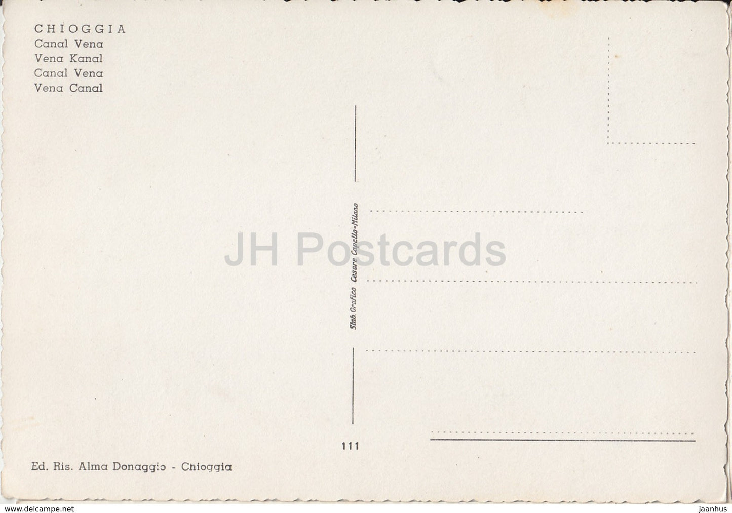 Chioggia - Canal Vena - 111 - Italy - unused