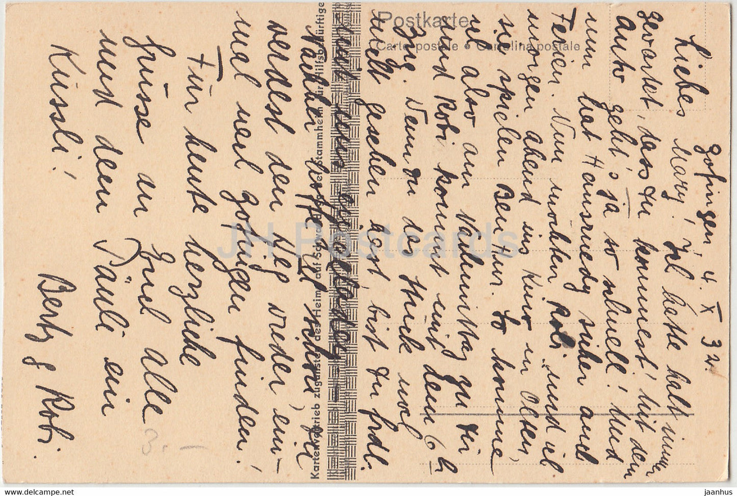 Es Berner Paarli - Couple bernois - garçon et fille - enfants - costumes folkloriques - J. Gaberell - carte postale ancienne - 1932 - d'occasion