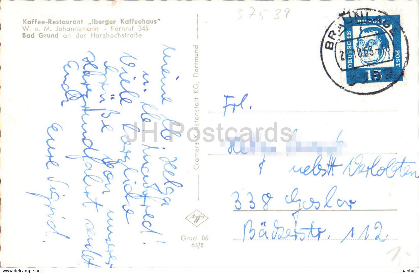 Bad Grund - Oberharz - Hubichenstein - old postcard - 1963 - Germany - used