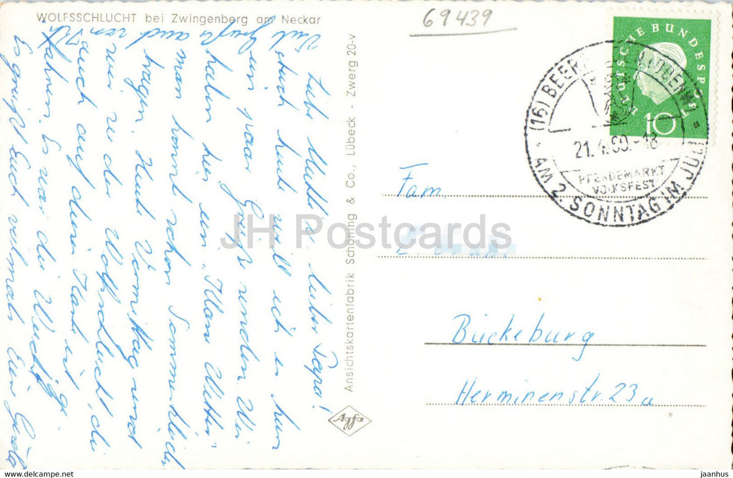 Wolfsschlucht bei Zwingenberg am Neckar - 1960 - Allemagne - d'occasion