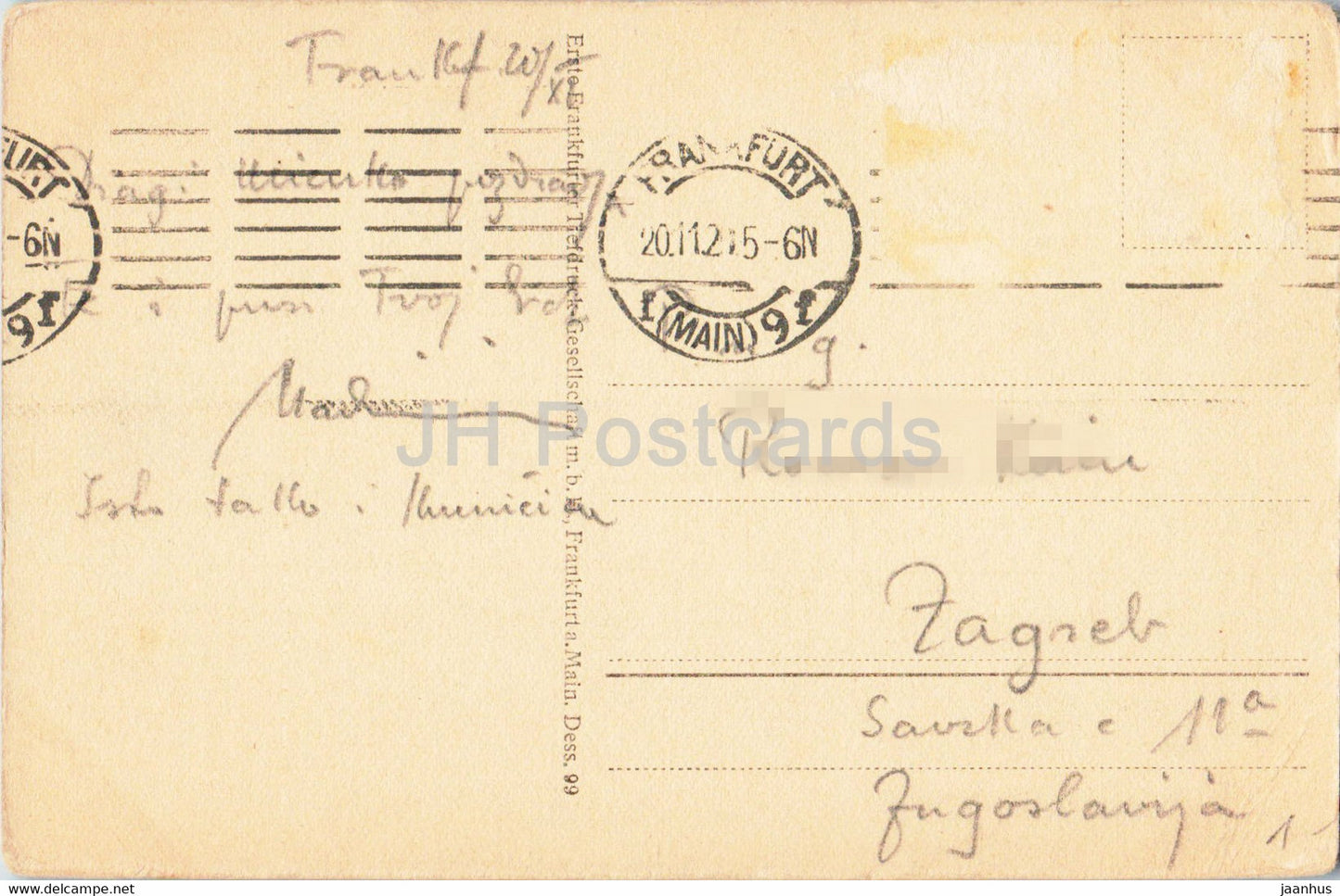 Francfort-sur-le-Main - Romerberg - carte postale ancienne - Allemagne - utilisé