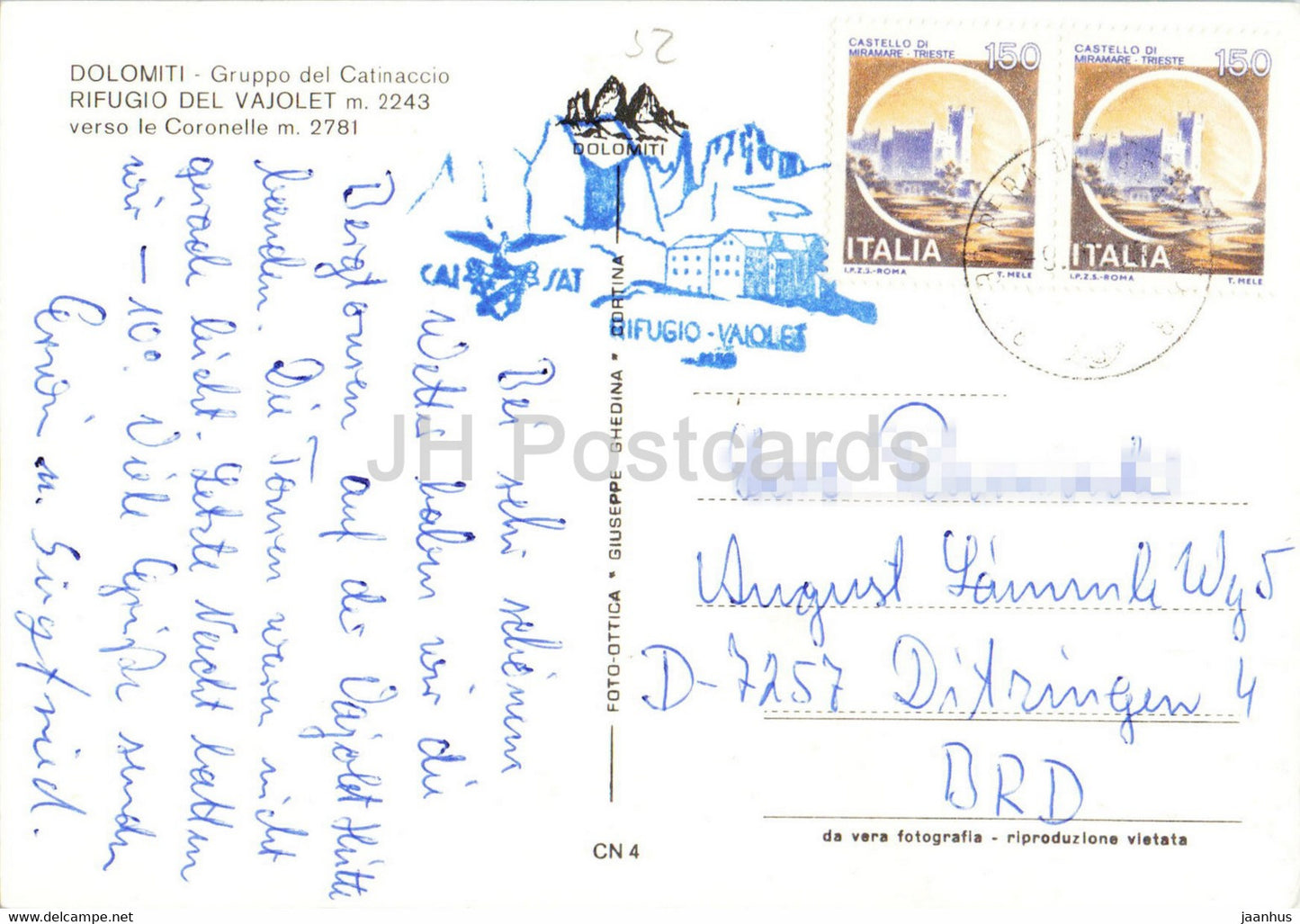 Dolomiti - Gruppo del Catinaccio - Rifugio del Vajolet - Le Coronelle - Italy - used