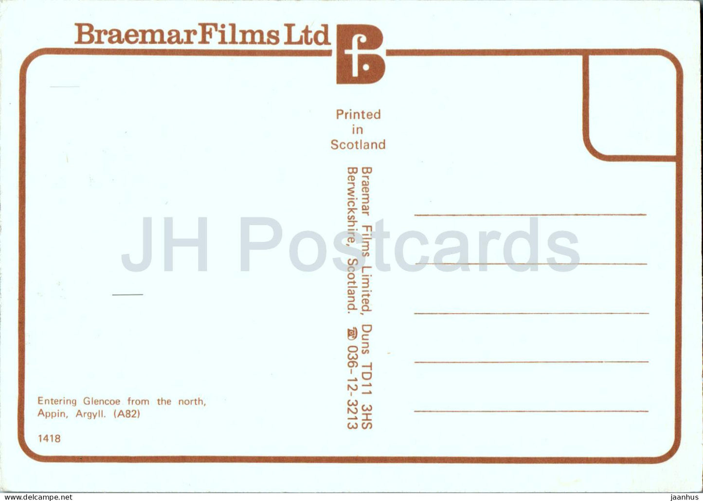Appin - Argyll - Entering Glencoe from the north - 1418 - Scotland - United Kingdom - unused