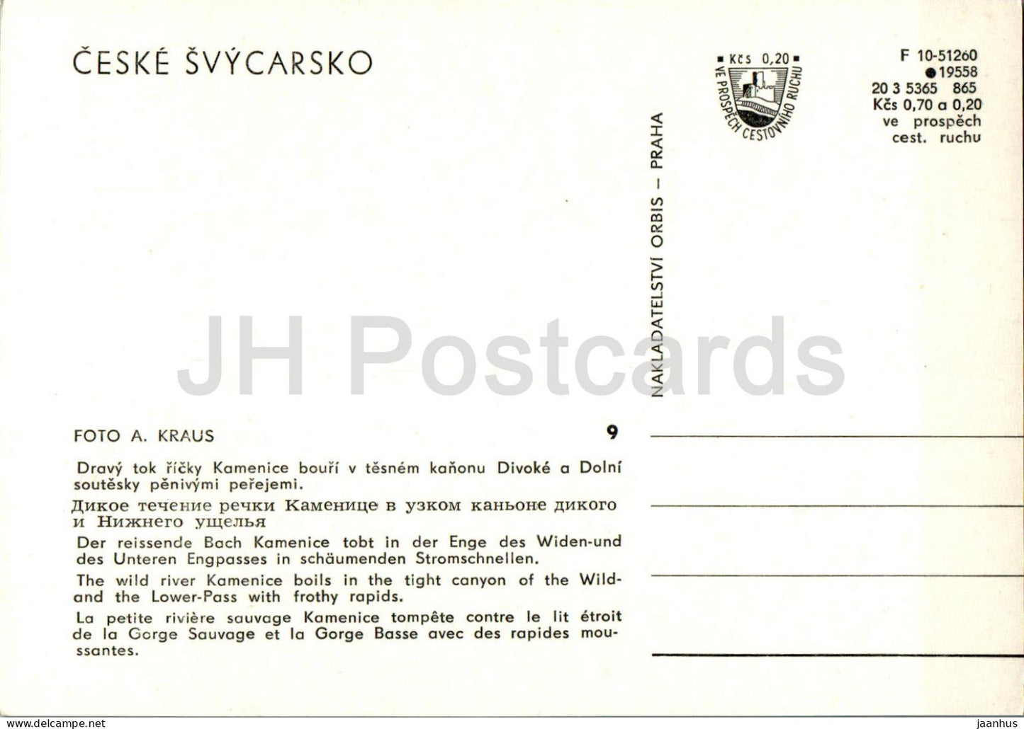 Ceske Svycarsko - Rivière Kamenice - 9 - République tchèque - Tchécoslovaquie - inutilisé