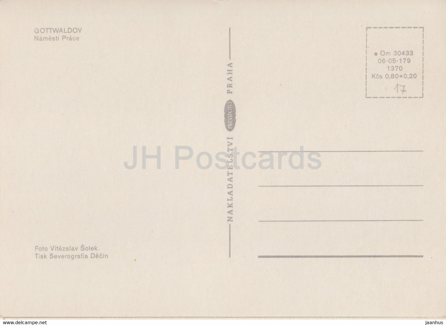 Gottwaldow - Zlin - Namesti Prace - Stadtansicht - Bus - Tschechoslowakei - Tschechische Republik - unbenutzt