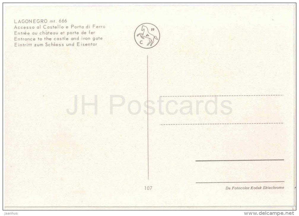 Accesso al Castello e Porta di Ferro - castle - Lagonegro mt. 666 - Potenza - Basilicata - 107 - Italia - Italy - unused - JH Postcards