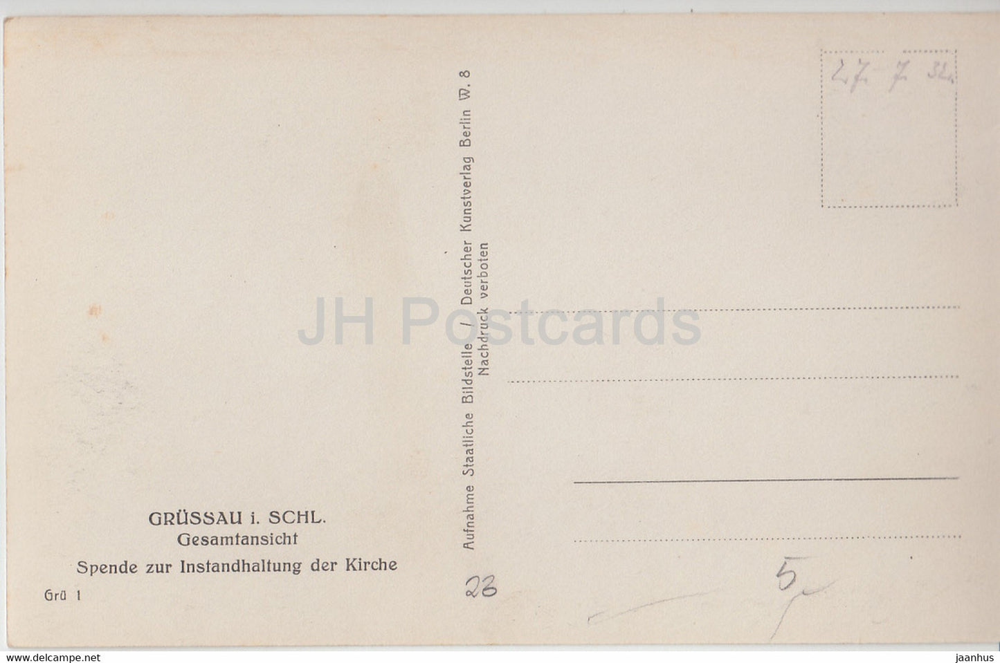 Grussau i Schl - Gesamtansicht - old postcard - 1934 - Poland - unused