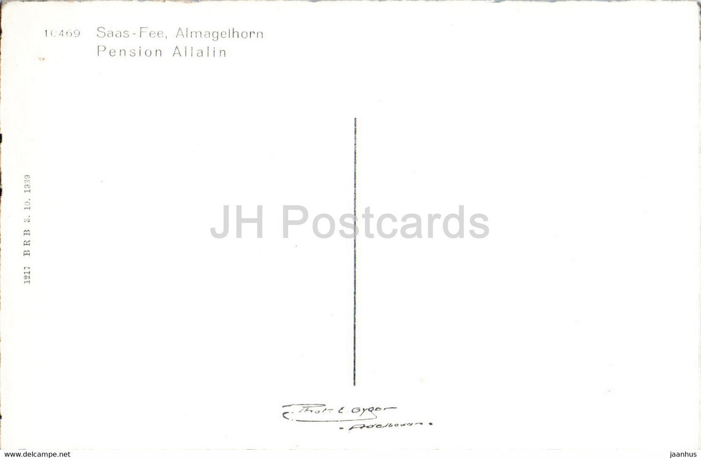 Saas Fee - Almagelhorn - Pension Allalin - 10469 - carte postale ancienne - Suisse - inutilisée