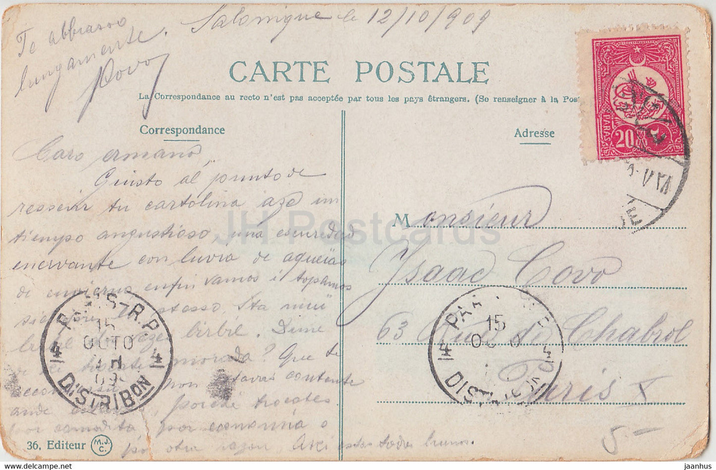 Constantinople - Danse Nationale des Lazes - Danse folklorique - carte postale ancienne - 1909 - Turquie - utilisé