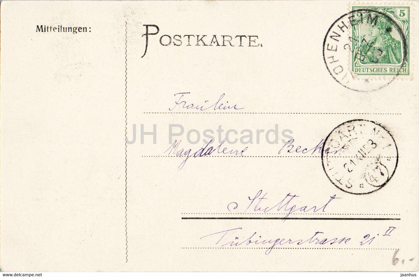 Stuttgart - Anlagen See - carte postale ancienne - Allemagne - utilisé