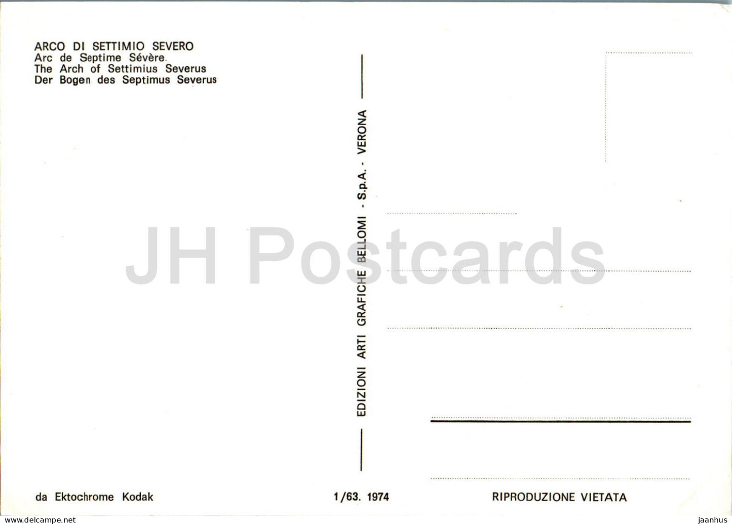 Roma - Rome - Arco di Settimo Severo - Septimius Severus Arch - ancient world - 1/63 - Italy - unused