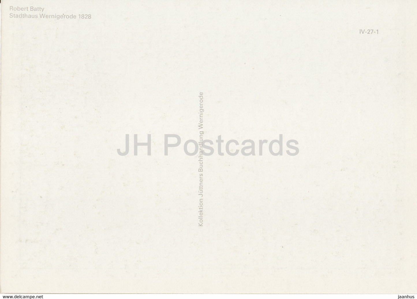 Stadthaus Wernigerode 1828 - art by Robert Batty - DDR Germany - unused