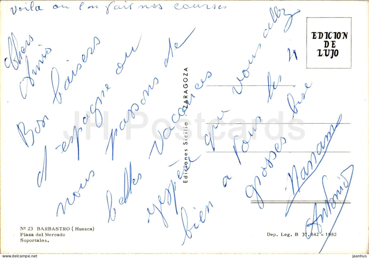 Barbastro - Plaza del Mercado - Soportales - Market Square - Arcades - car - 23 - Spain - used