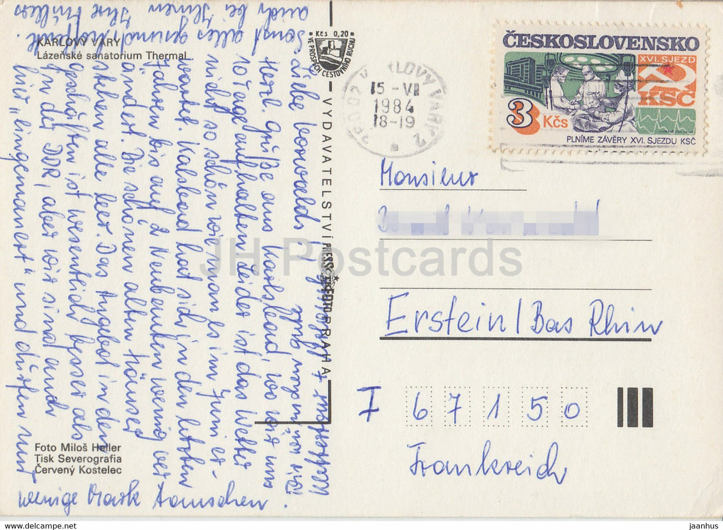 Karlovy Vary Thermal - spa - sanatorium Thermal - multiviews - 1984 - Czechoslovakia - Czech Republic - used