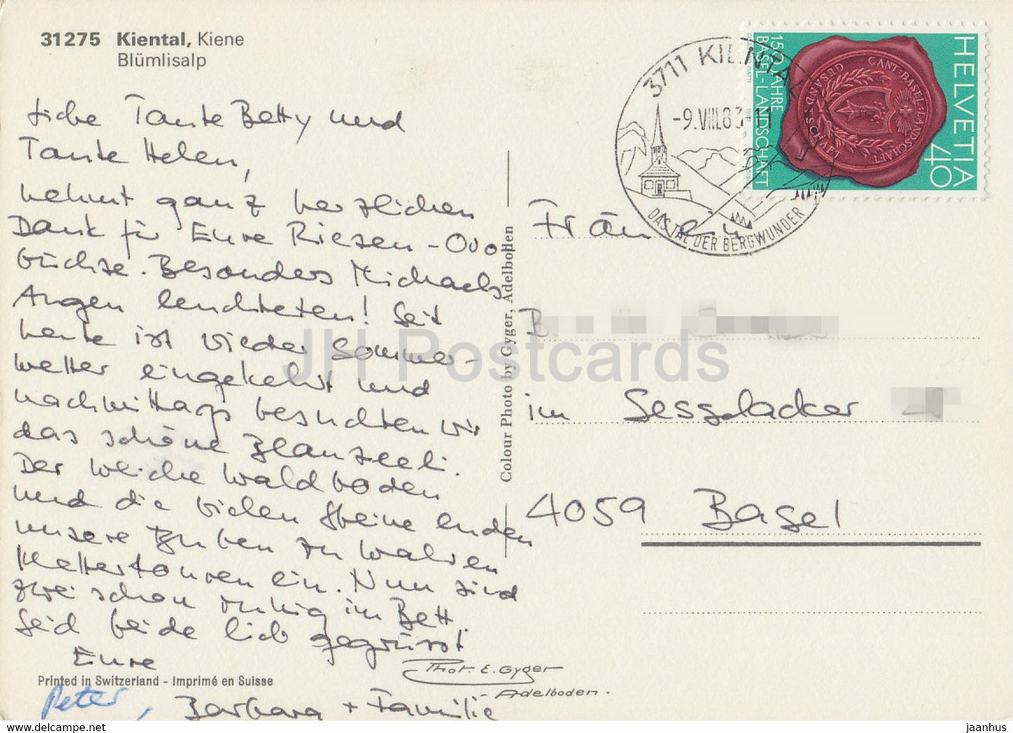 Kiental - Kiene - Blumlisalp - 31275 - 1983 - Suisse - occasion
