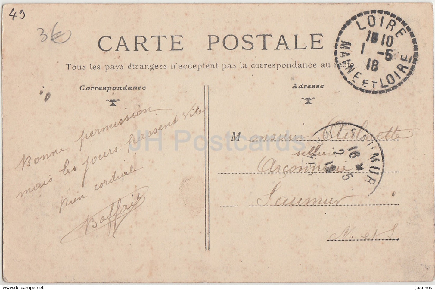 Freigne - Chateau du Bourmont - Cote Nord - castle - 332 - 1918 - old postcard - France - used
