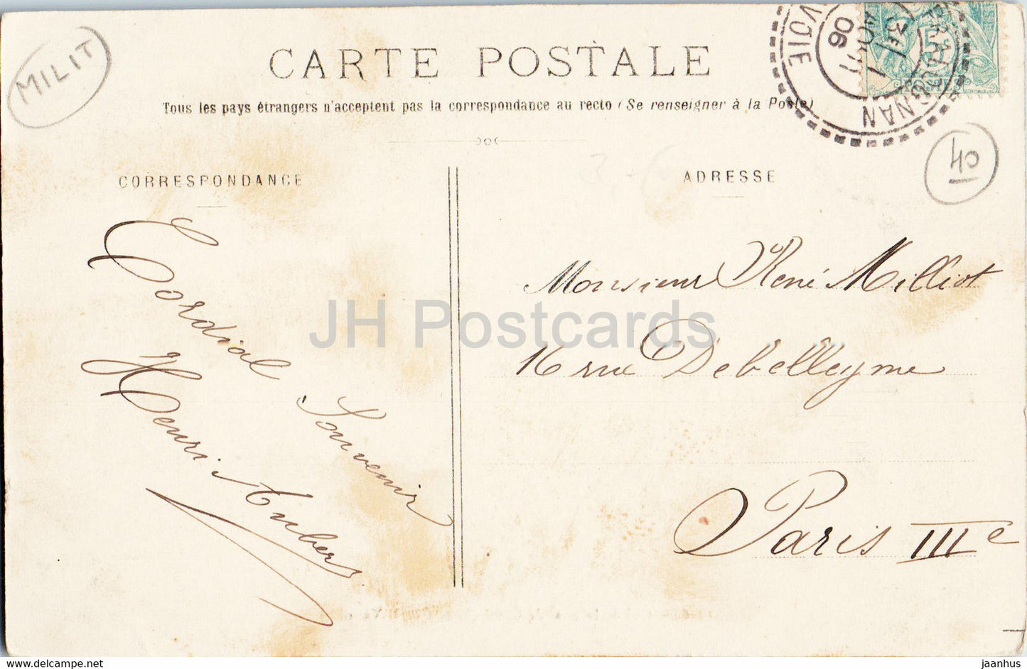 Col de la Grande Casse - Massif de la Vanoise - mountaineer - 1236 - old postcard - 1906 - France - used