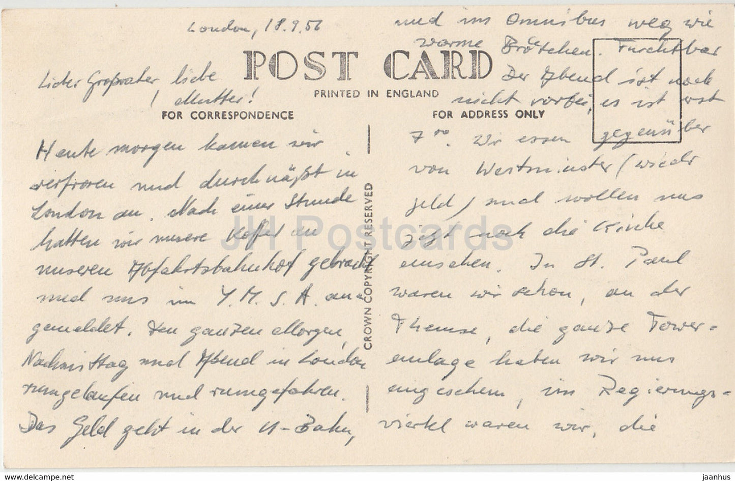 London - Tower of London - The Well in the White Tower - alte Postkarte - 1956 - Vereinigtes Königreich - England - gebraucht