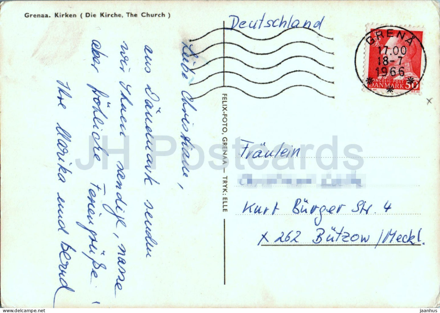 Grenaa - Kirken - église - 1966 - Danemark - occasion