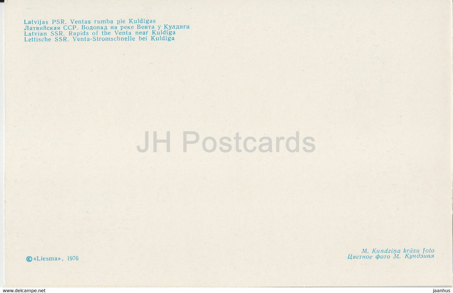 Lettische Natur – Stromschnelle der Venta bei Kuldiga – 1976 – Lettland, UdSSR – unbenutzt