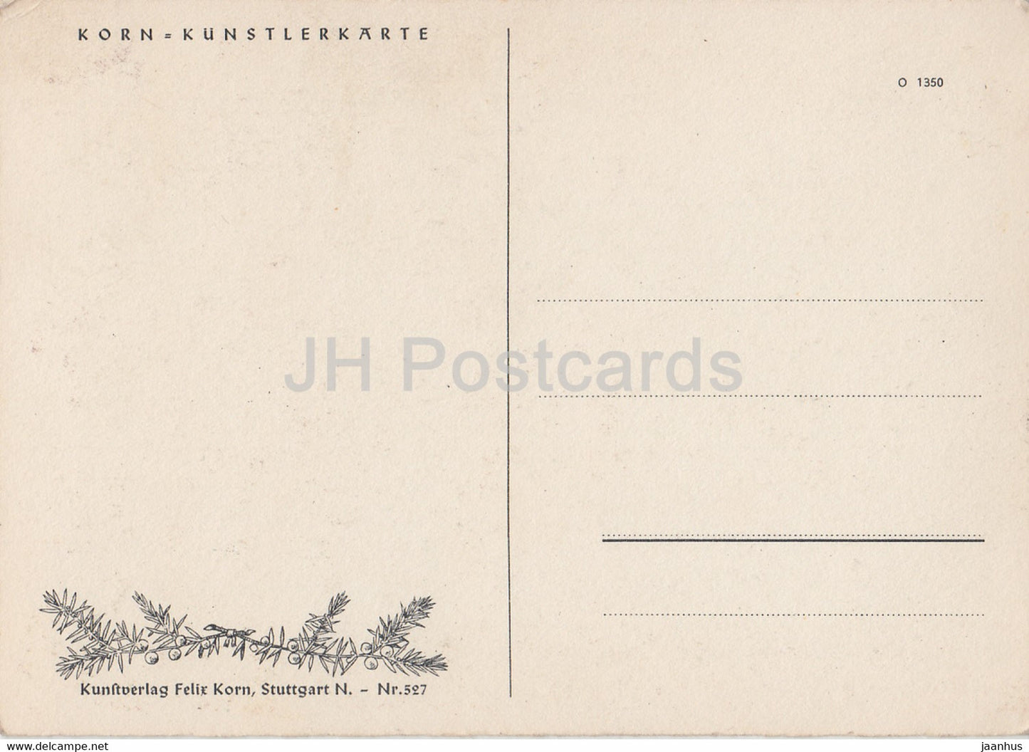 painting - Edelweiss - flowers - Korn Kunstlerkarte - 527 - German art - Germany - unused