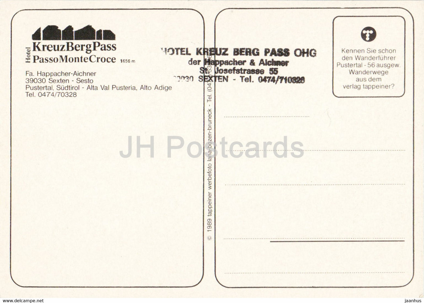 Passo Monte Croce - Kreuzberg Pass - Italy - unused