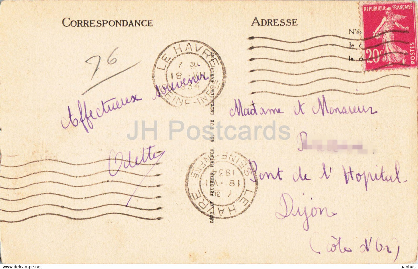 Sainte Adresse - Le Cap de la Heve - 154 - old postcard - 1934 - France - used