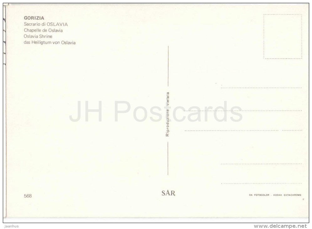 Sacrario Militare di Oslavia - Gorizia - Friuli - 568 - Italia - Italy - sent from Italy to Germany 1974 - JH Postcards