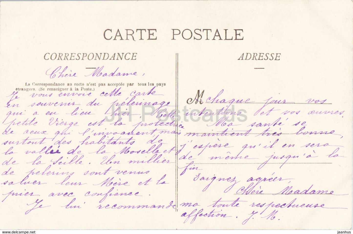 Bouxières sous Froidmont - La Vierge du Sureau - carte postale ancienne - France - occasion