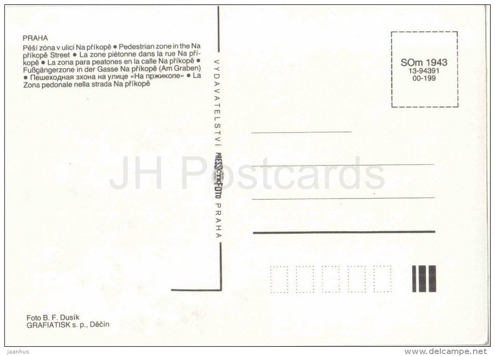 Praha - Prague - pedestrian zone in the Na prikope street - Czechoslovakia - Czech - unused - JH Postcards