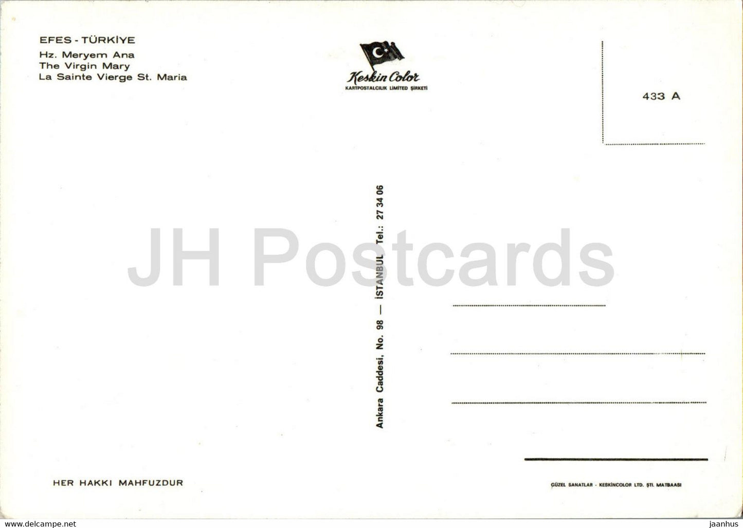 Efes - The Virgin Mary - multiview - 433 - Turkey - unused