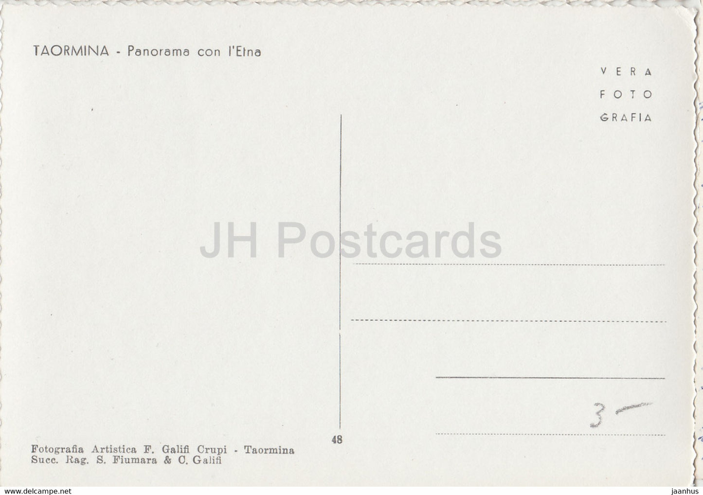 Taormina - Panorama con l'Etna - Panorama with Etna - Italy - unused