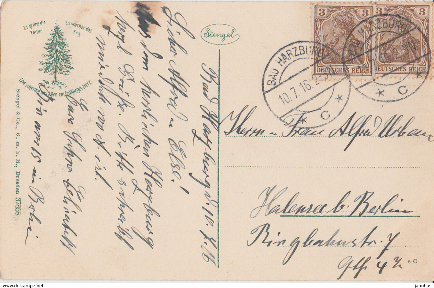 Brockentour - Bismarckklippen - old postcard - 1916 - Germany - used