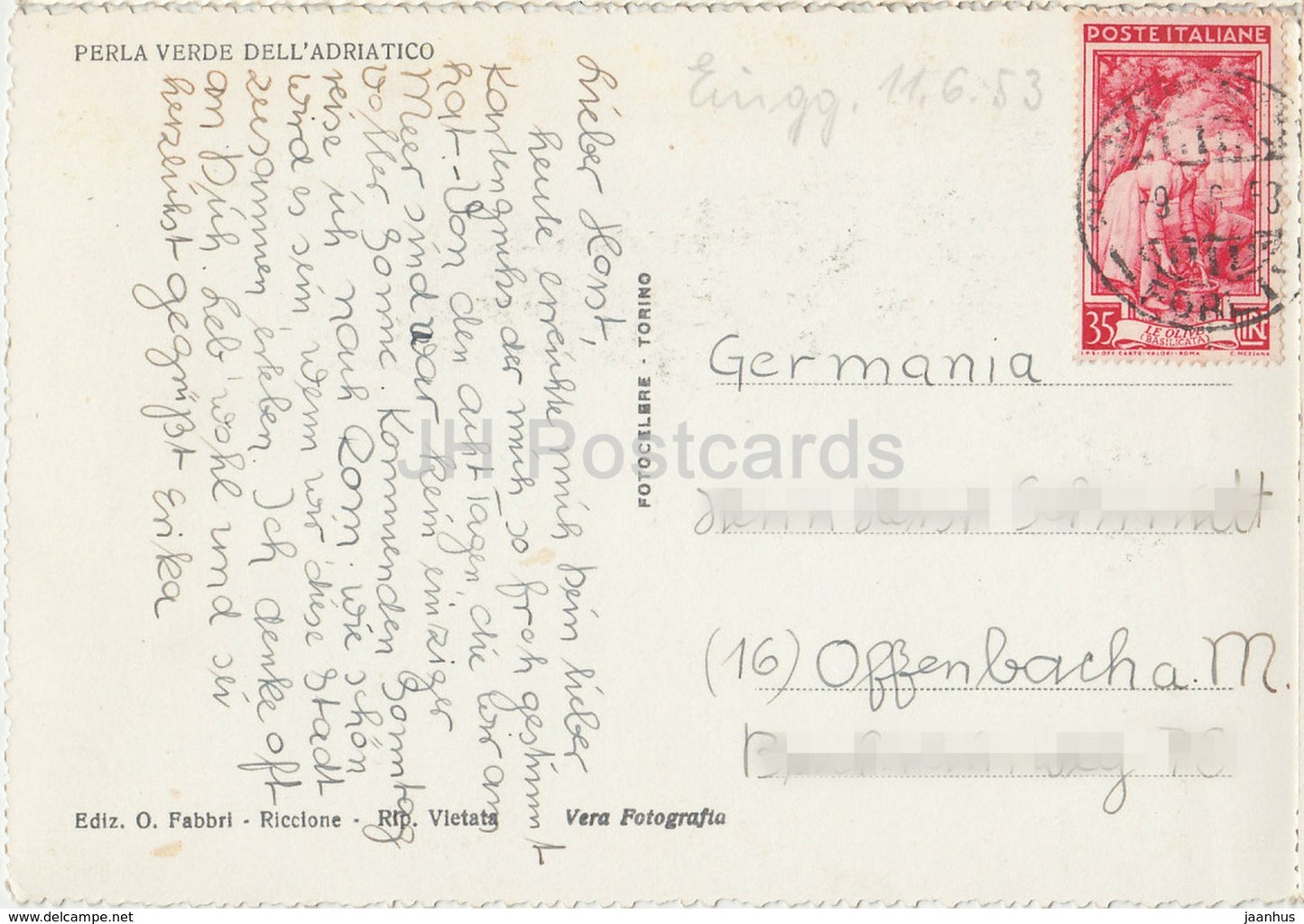 Panorama da Edenrock - Perla Verde dell'Adriatico - Italy - 1953 - used