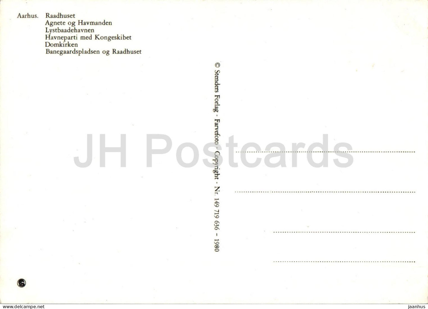 Arhus - Aarhus - Raadhuset - Agnete og Havmanden - Domkirken - Havneparti - town hall multiview - 149 - Denmark - unused