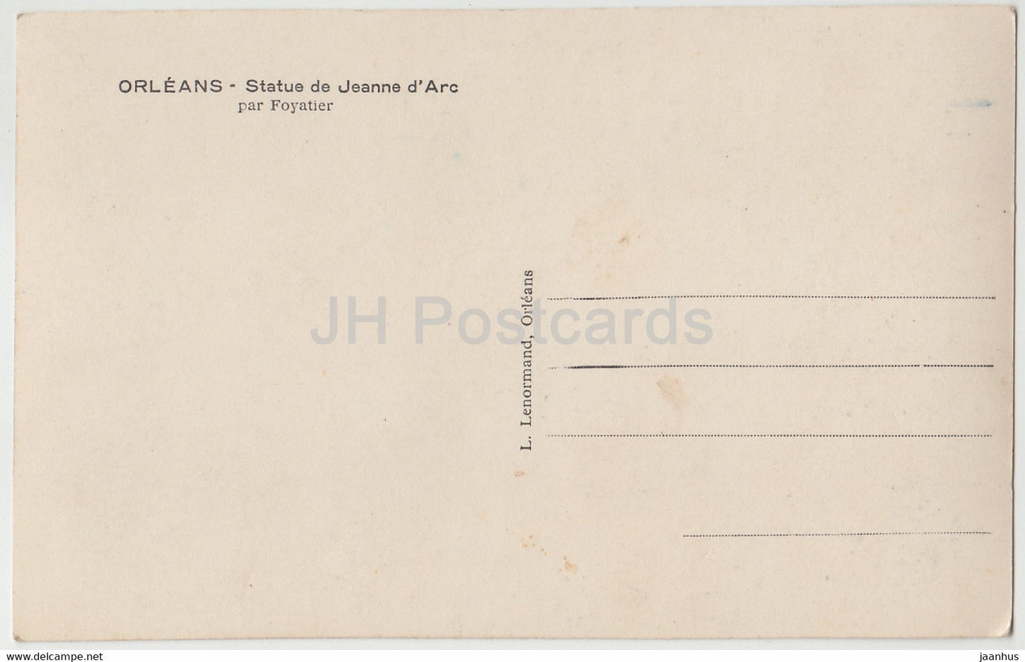 Orleans - Statue de Jeanne d'Arc - par Foyatier - monument - horse - old postcard - France - unused