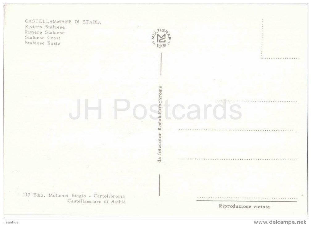 Riviera Stabiese - Stabiese coast - Castellammare di Stabia - Campania - 117 - Italia - Italy - unused - JH Postcards