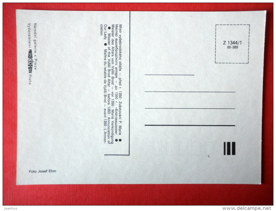 Master of Vyssi Brod Altar , before 1350 , Annunciation of Our Lady - Czech Gothic Art - Czechoslovakia - unused - JH Postcards