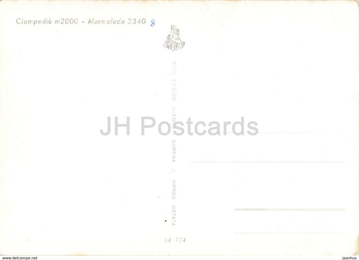 Ciampedie - Marmolada 3340 - old postcard - Italy - unused