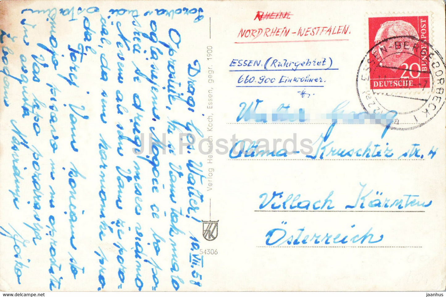 Essen - Multiview - alte Postkarte - 1958 - Deutschland - gebraucht