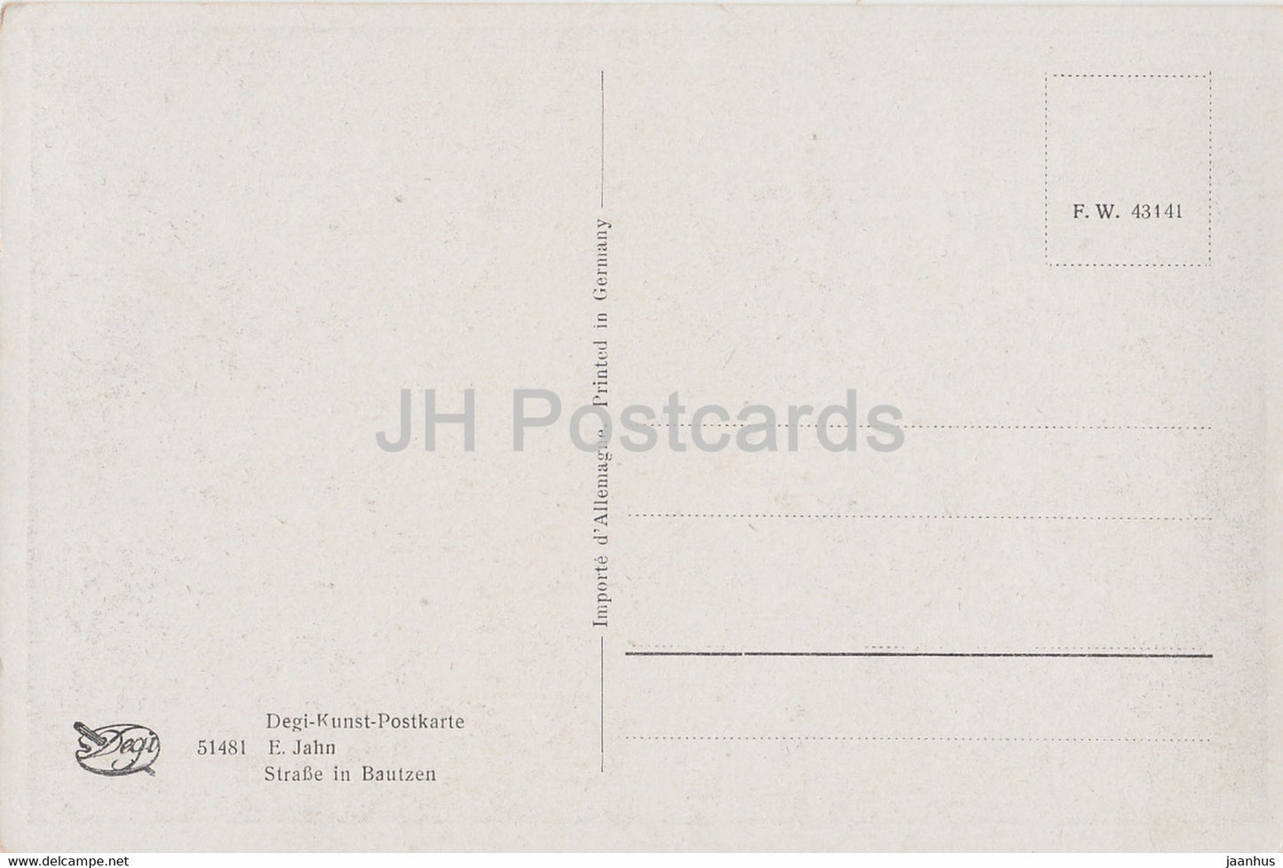 tableau de E. Jahn - Strasse à Bautzen - 51481 - Art allemand - Allemagne - inutilisé
