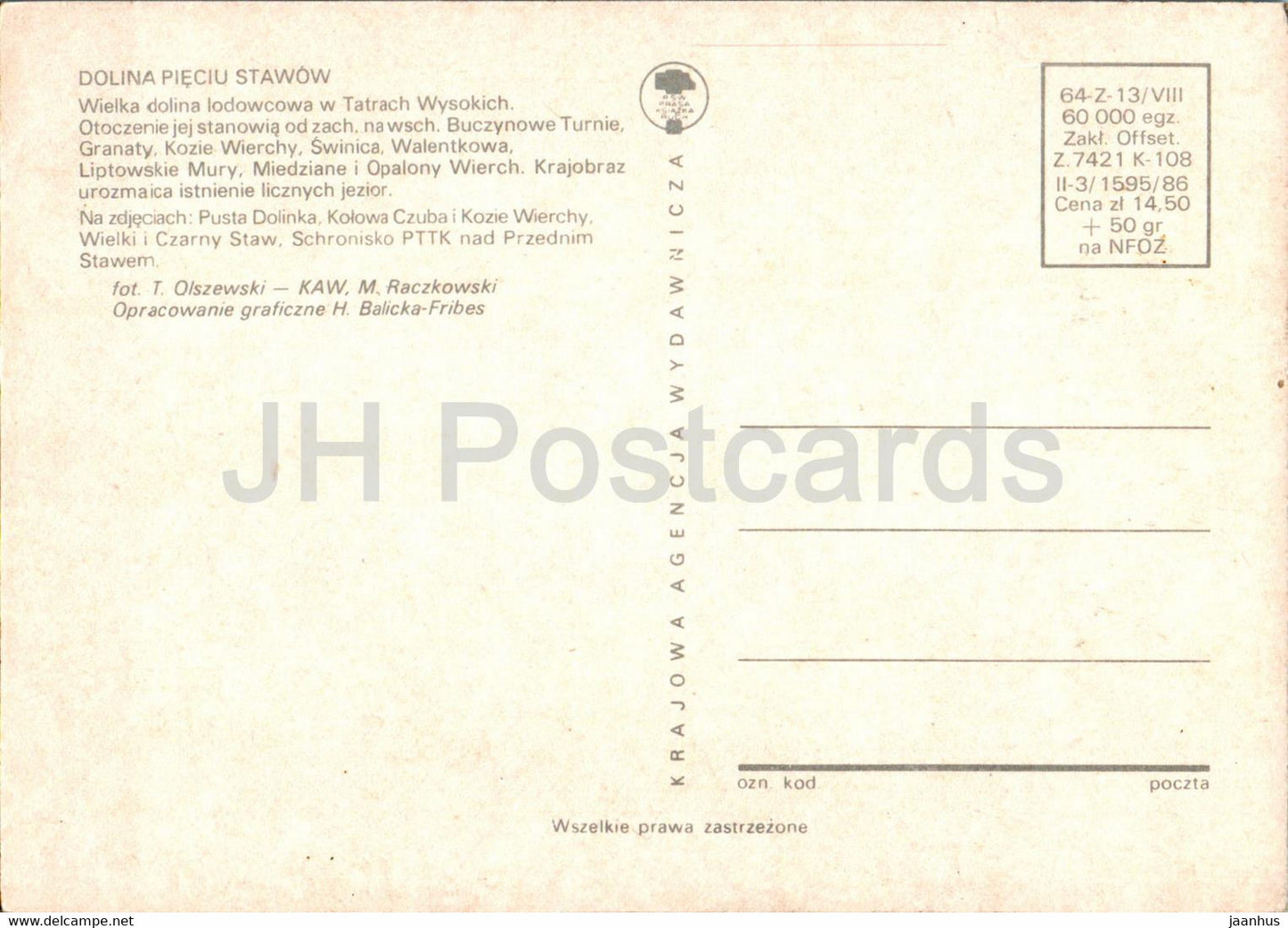 Tatry Wysokie - High Tatras - Dolina Pieciu Stawow - multiview - Poland - unused