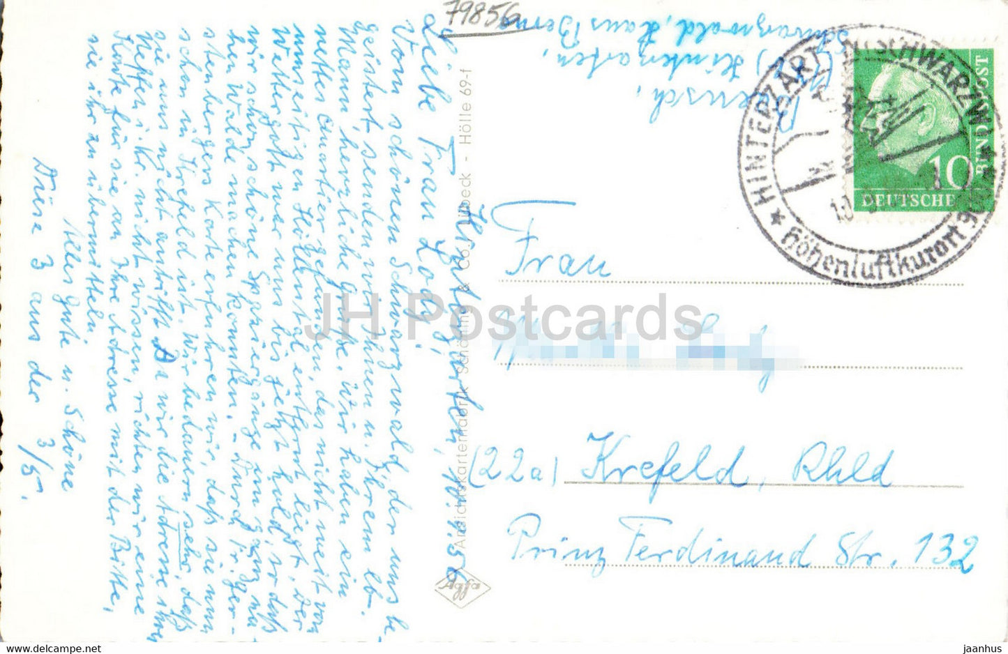 Hollental im Schwarzwald mit Ravennaviadukt - old postcard - 1956 - Germany - used