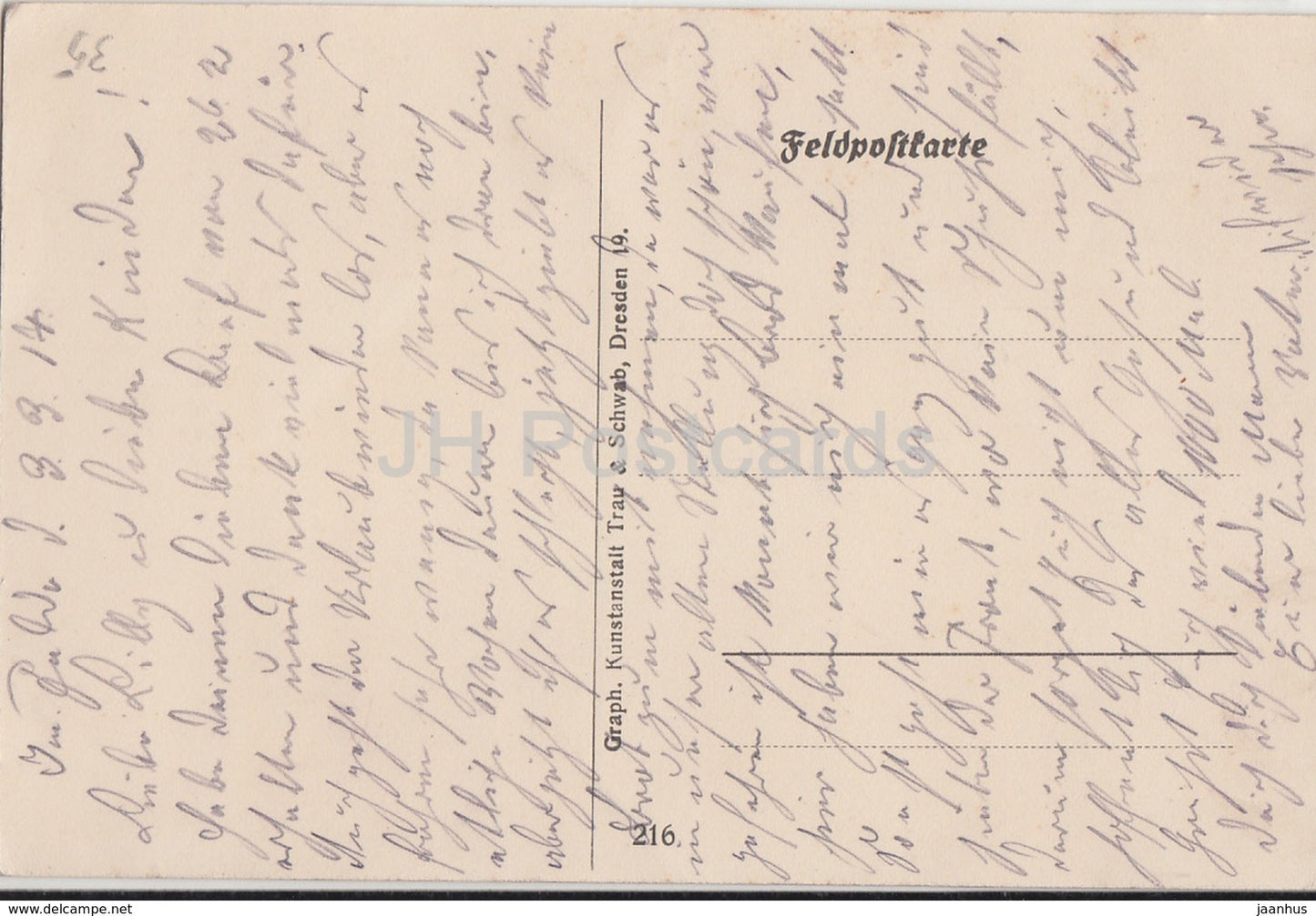 Kathedrale zu Reims - cathedral - Feldpostkarte - 216 - old postcard - 1917 - France - used