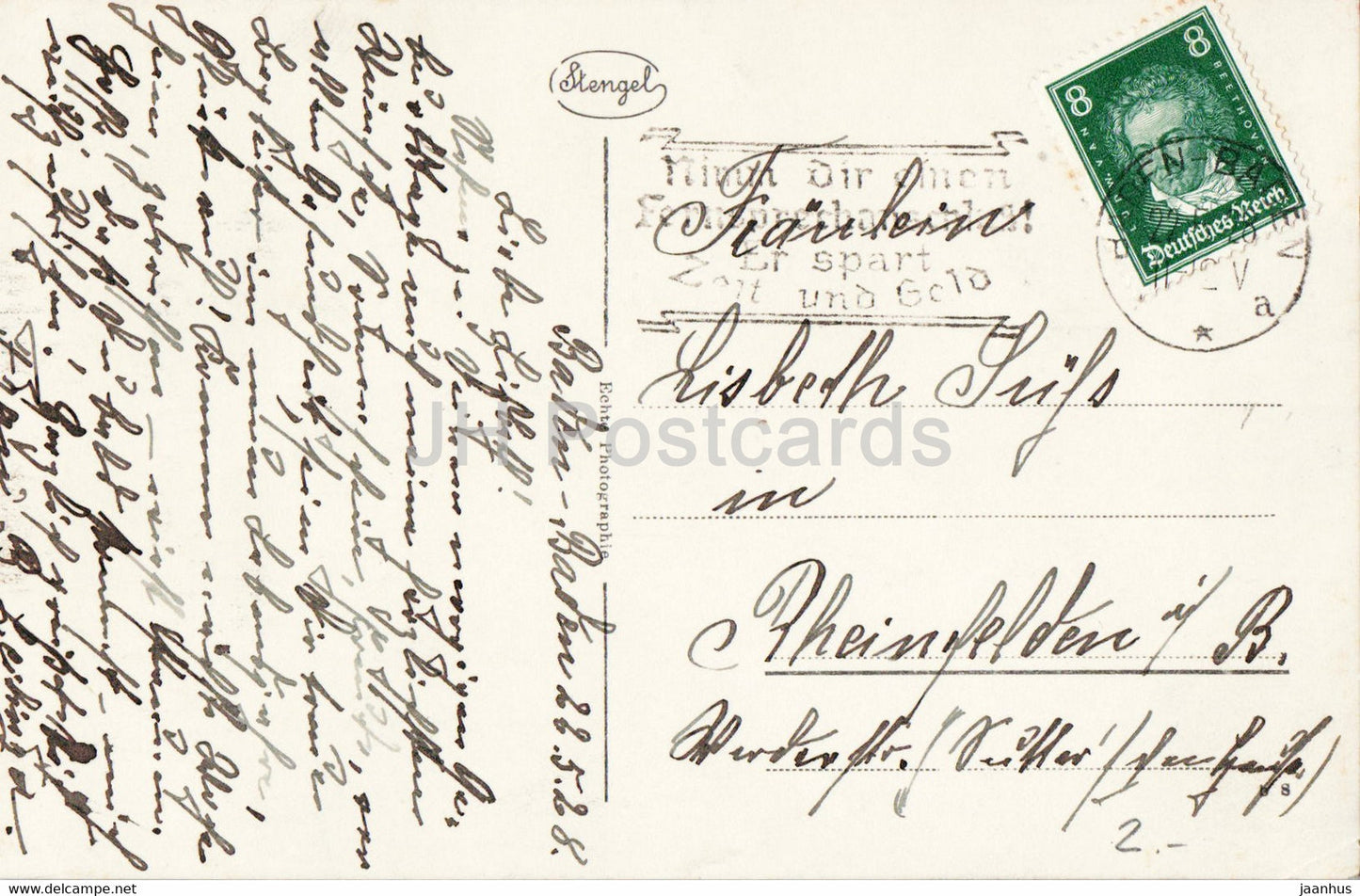 Baden Baden - Paradies - 61827 - alte Postkarte - 1928 - Deutschland - gebraucht