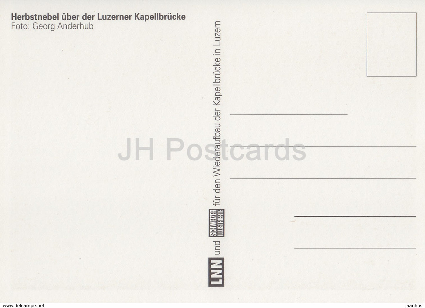 Luzern - Lucerne - Herbstnebel uber der Luzerner Kapellbrucke - Switzerland - unused