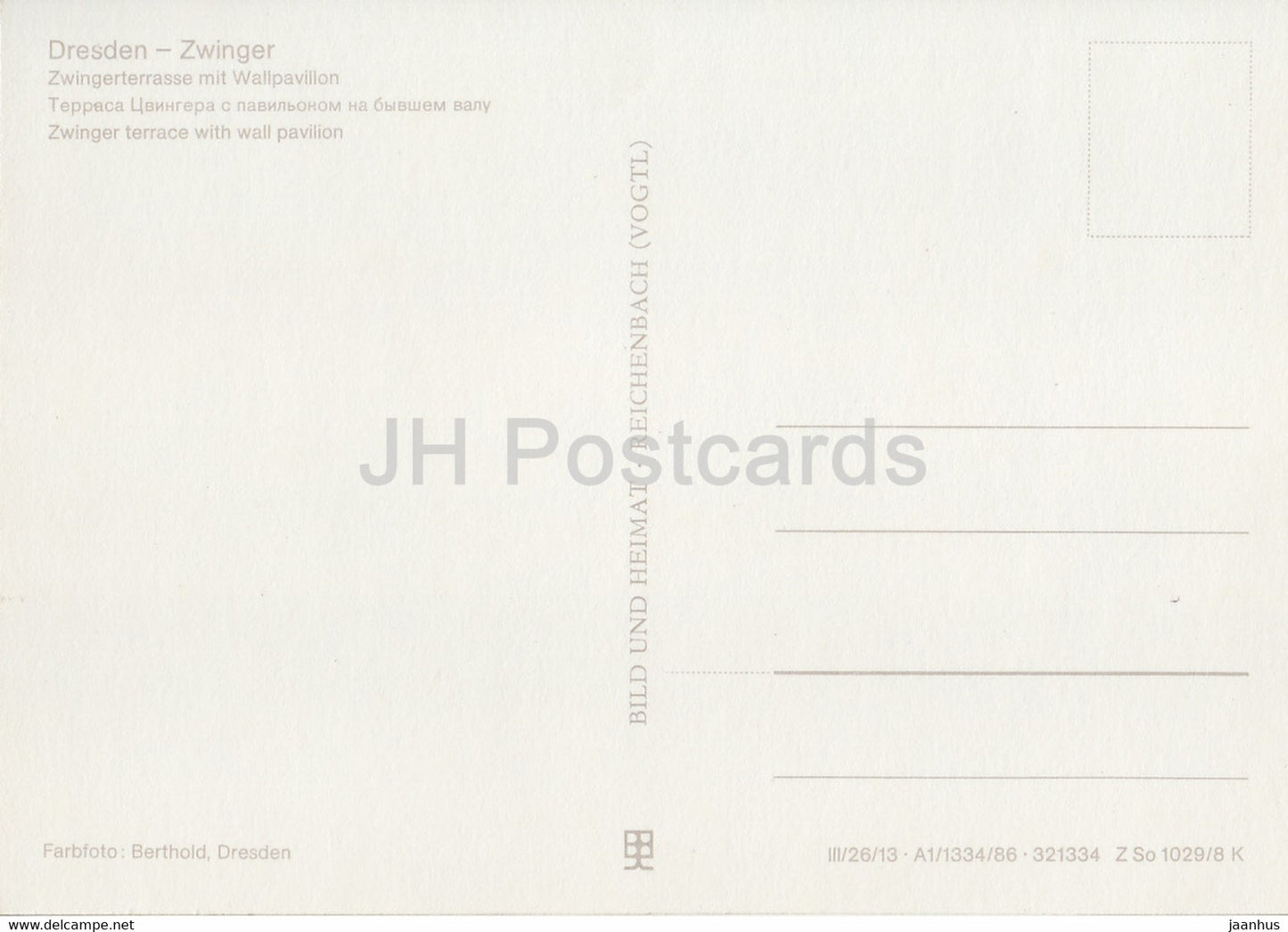 Dresden Zwinger - Zwingerterrasse mit Wallpavillon - palace - DDR Germany - unused