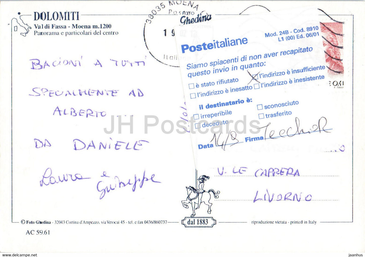 Moena - Dolomiti - Val di Fassa - panorama e particolari del centro - Italy - used